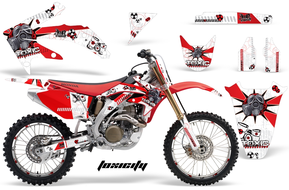 CRF450-05-08 Graphics Kit TOXICITY-RED WHITEBG